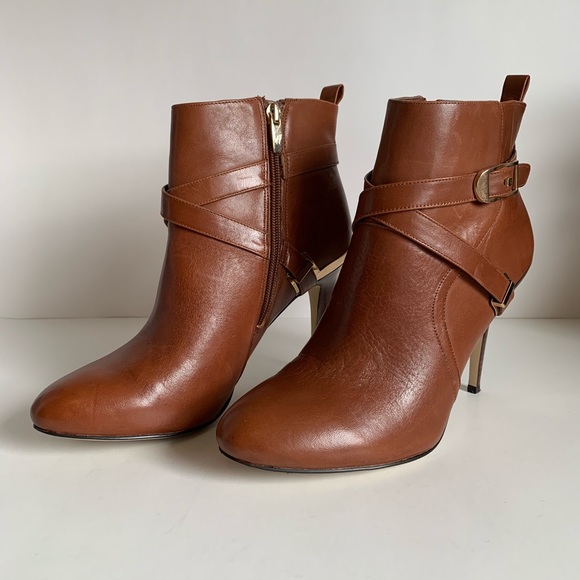 Marc Fisher Shoes - Marc Fisher | Brown Leather Heel Booties